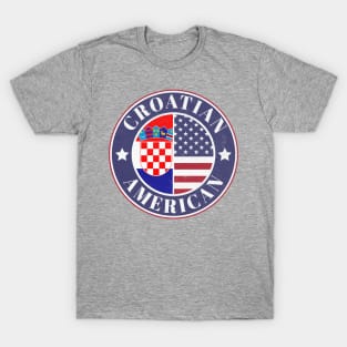 Proud Croatian-American Badge - Croatia Flag T-Shirt